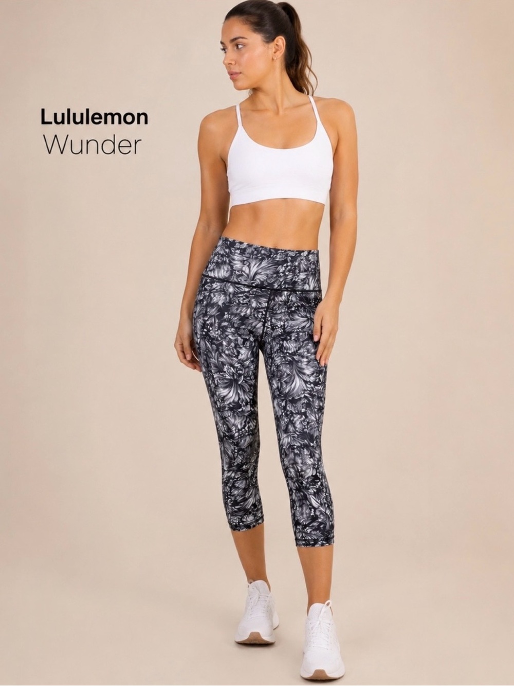 lululemon athletica Wunder High-Rise Printed Capris - Black & White